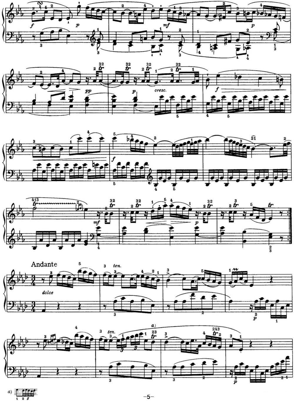 海顿 钢琴奏鸣曲 Hob XVI 45 Divertimento Eb major钢琴曲谱（图5）