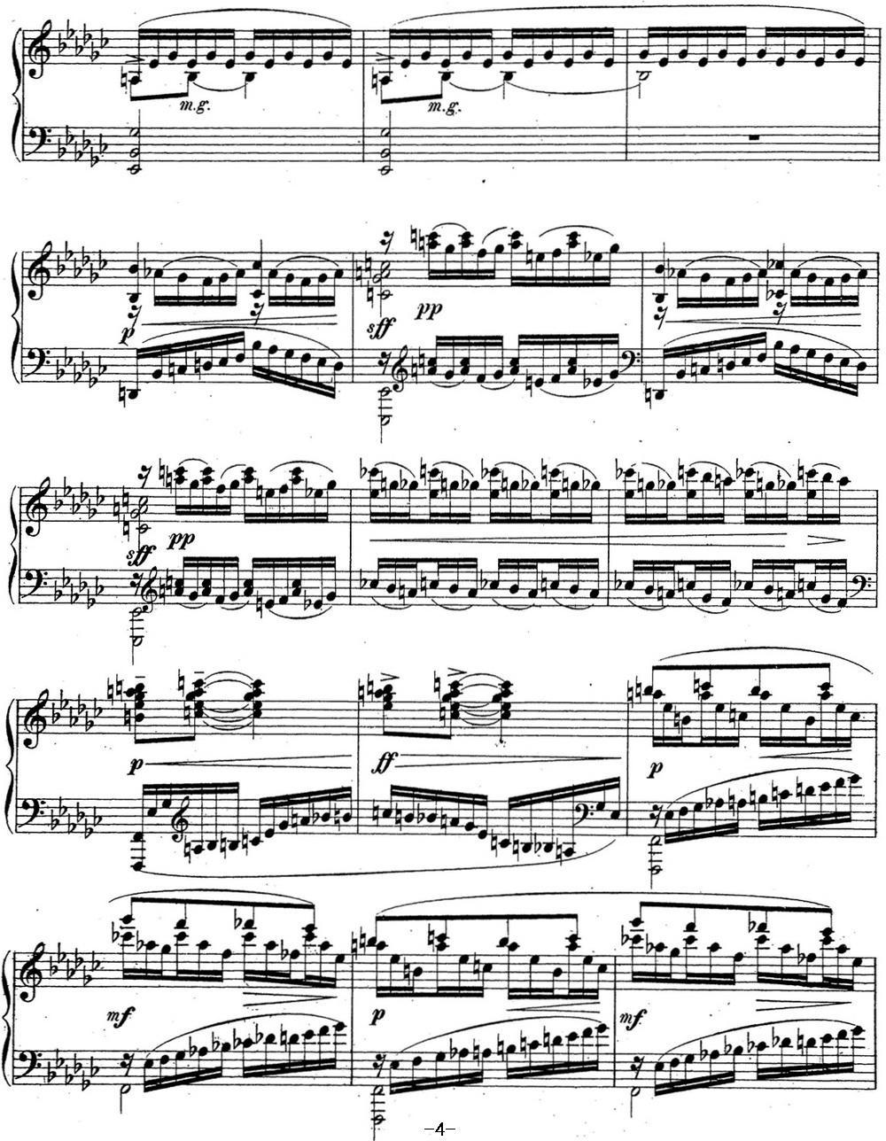 拉赫玛尼诺夫 音乐瞬间 Op.16 No.2 降e小调钢琴曲谱（图4）