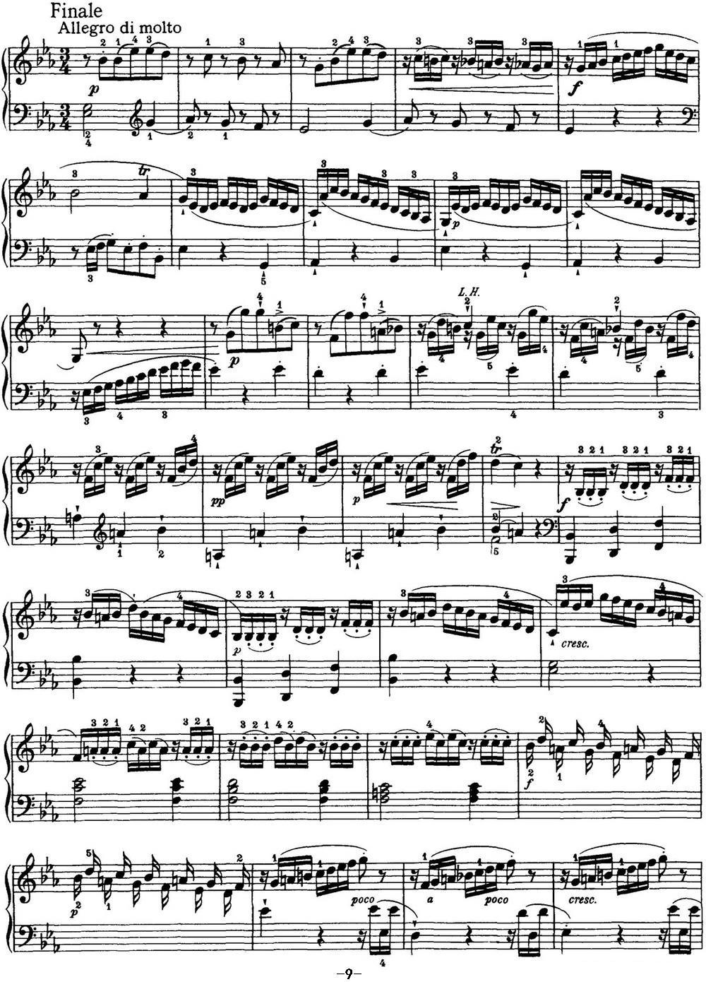 海顿 钢琴奏鸣曲 Hob XVI 45 Divertimento Eb major钢琴曲谱（图9）