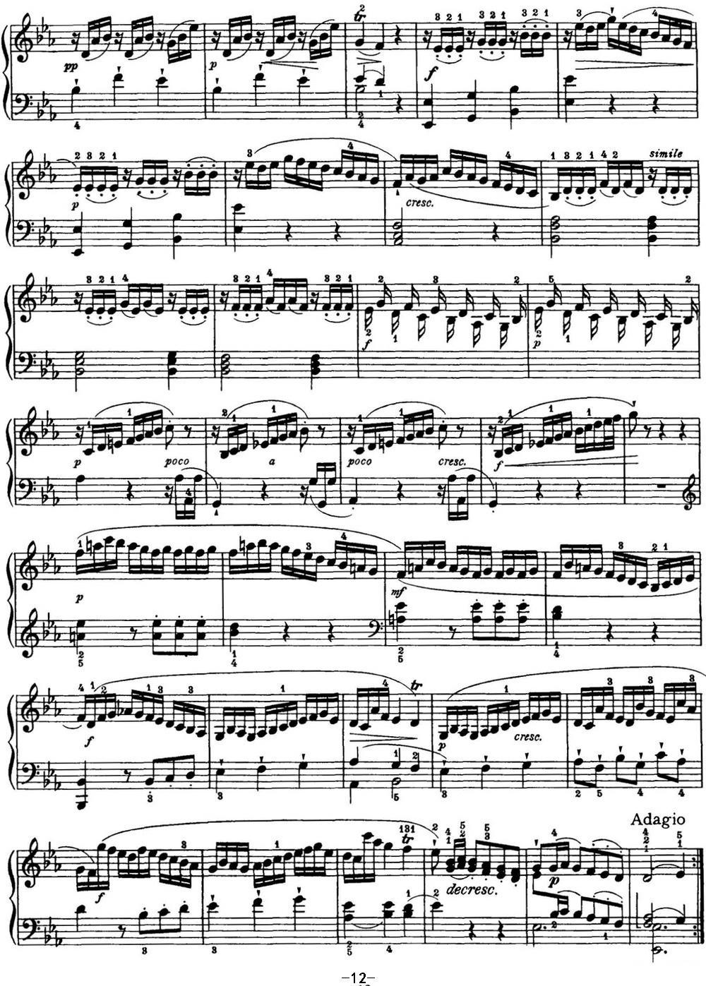 海顿 钢琴奏鸣曲 Hob XVI 45 Divertimento Eb major钢琴曲谱（图12）