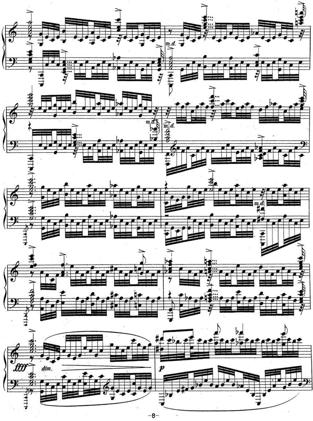 拉赫玛尼诺夫 音乐瞬间 Op.16 No.6 C大调钢琴曲谱（图8）