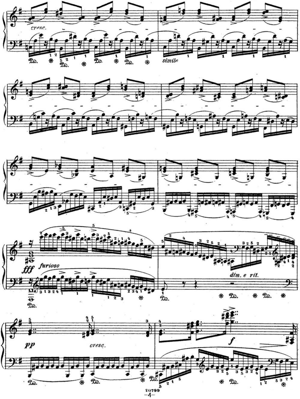 拉赫玛尼诺夫 音乐瞬间 Op.16 No.4 e小调钢琴曲谱（图4）