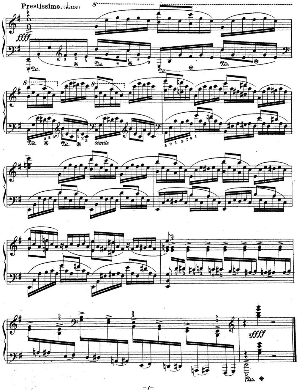 拉赫玛尼诺夫 音乐瞬间 Op.16 No.4 e小调钢琴曲谱（图7）