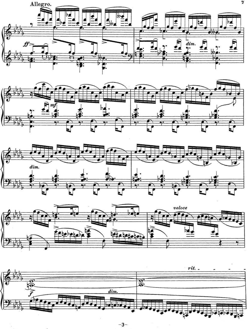 拉赫玛尼诺夫 钢琴前奏曲13 降B小调 Op.32 No.2钢琴曲谱（图3）