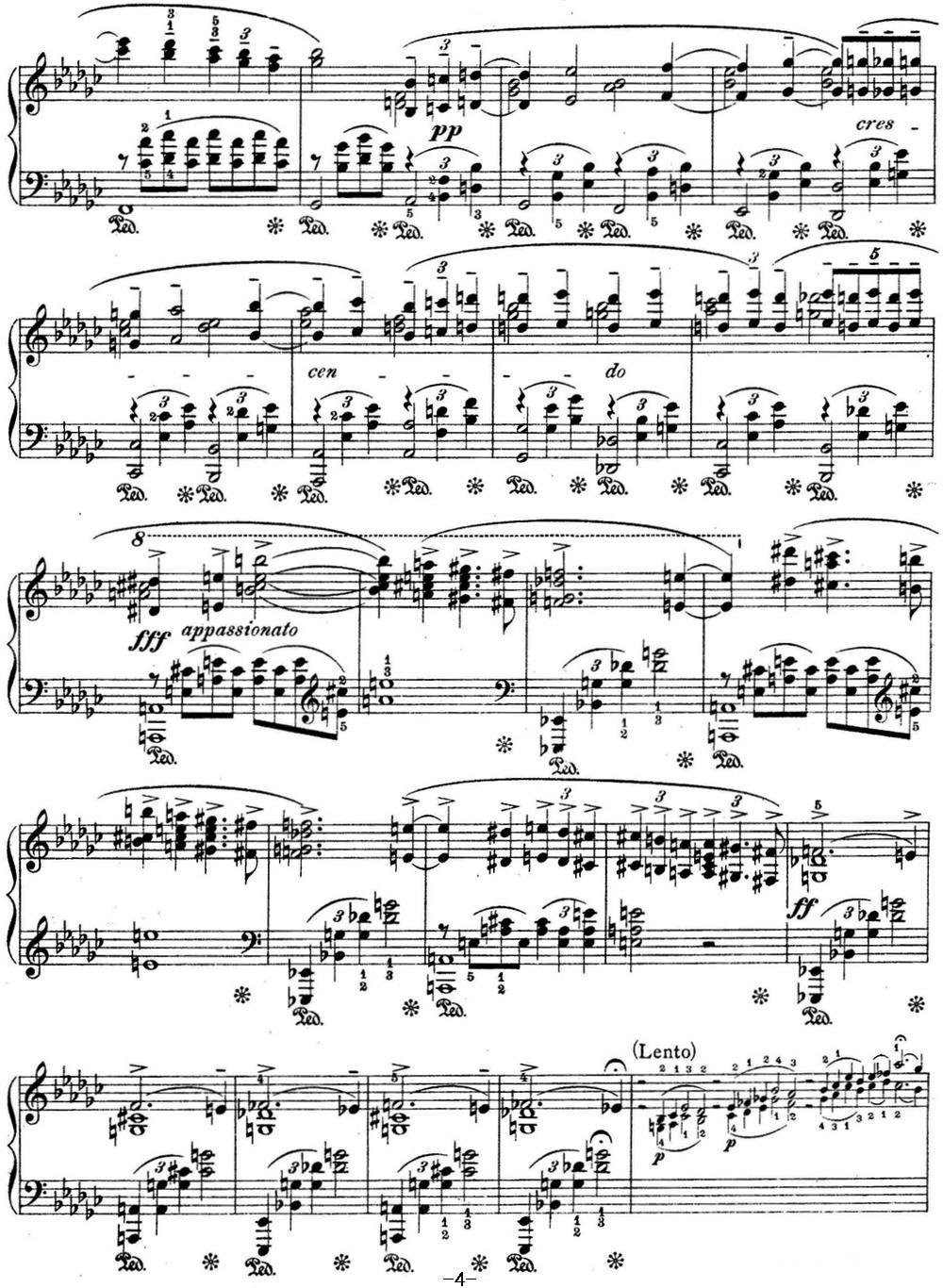 拉赫玛尼诺夫 幻想小品集 Op.3 No.1 悲歌 降e小调钢琴曲谱（图4）