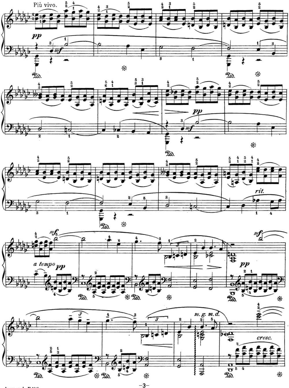 拉赫玛尼诺夫 幻想小品集 Op.3 No.1 悲歌 降e小调钢琴曲谱（图3）