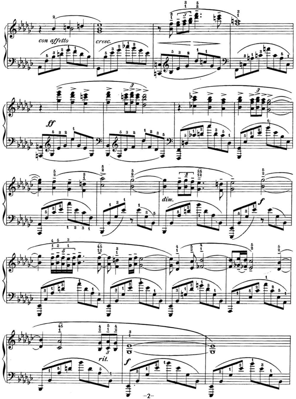 拉赫玛尼诺夫 幻想小品集 Op.3 No.1 悲歌 降e小调钢琴曲谱（图2）