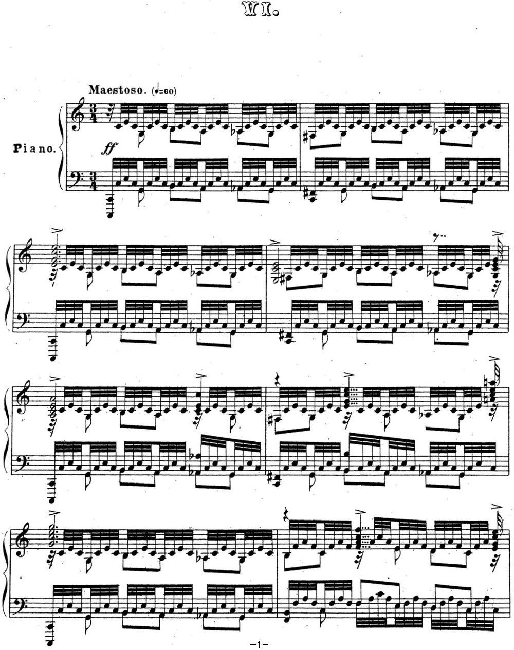 拉赫玛尼诺夫 音乐瞬间 Op.16 No.6 C大调钢琴曲谱（图1）