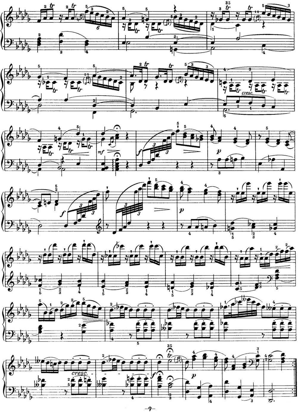 海顿 钢琴奏鸣曲 Hob XVI 46 Divertimento Ab major钢琴曲谱（图9）