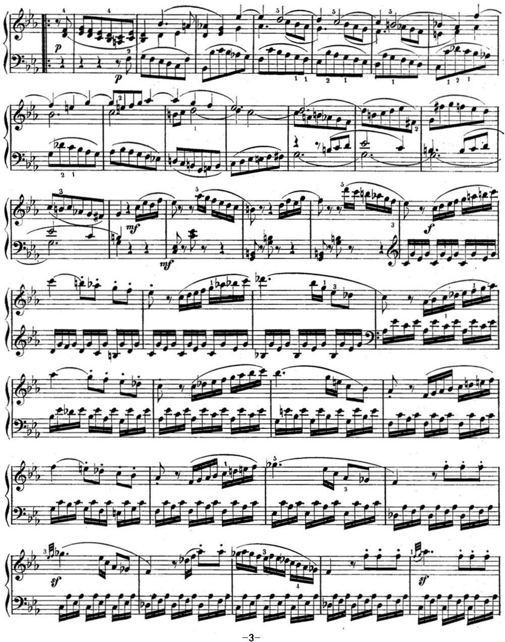 海顿 钢琴奏鸣曲 Hob XVI 49 in E-flat major钢琴曲谱（图3）
