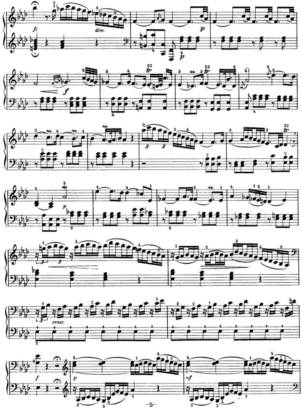 海顿 钢琴奏鸣曲 Hob XVI 46 Divertimento Ab major钢琴曲谱（图5）