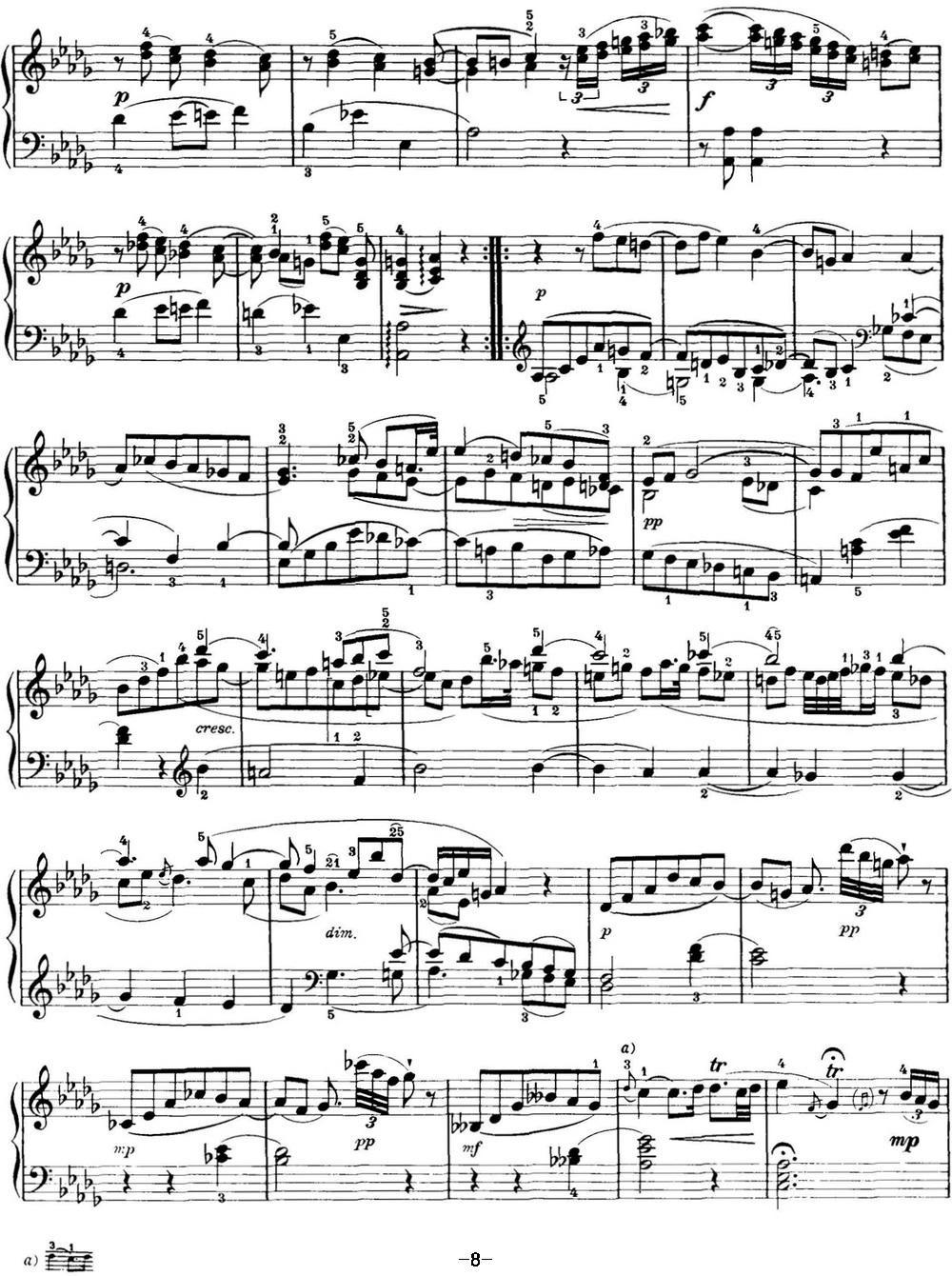 海顿 钢琴奏鸣曲 Hob XVI 46 Divertimento Ab major钢琴曲谱（图8）