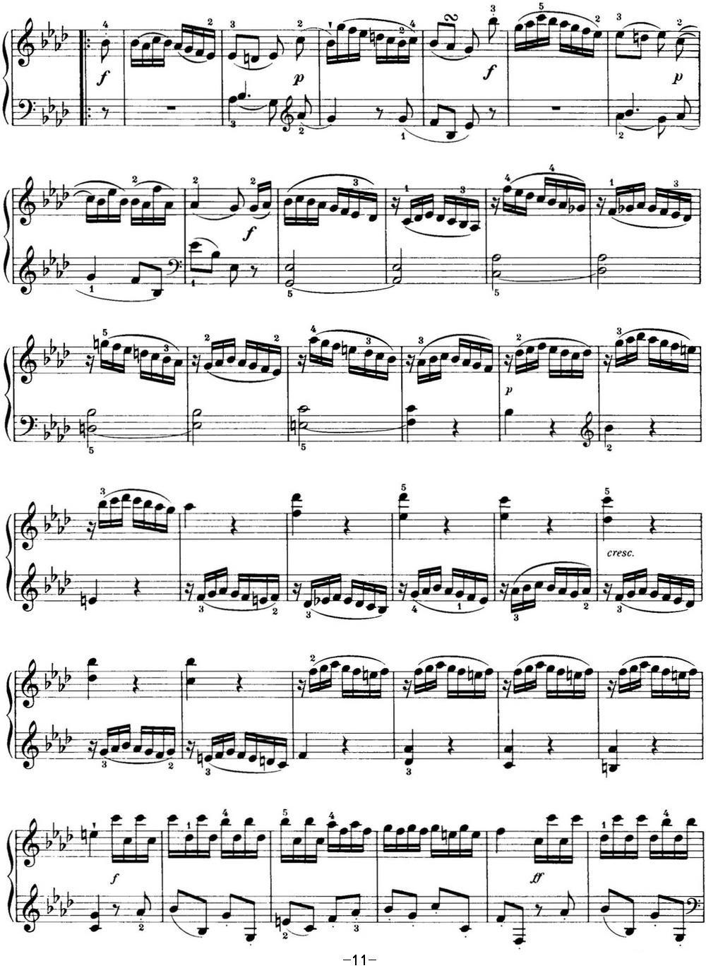 海顿 钢琴奏鸣曲 Hob XVI 46 Divertimento Ab major钢琴曲谱（图11）