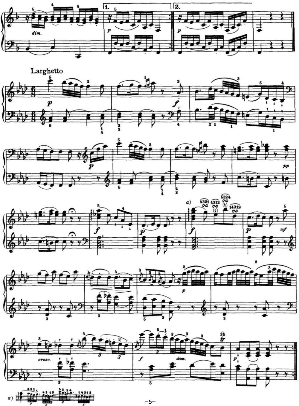 海顿 钢琴奏鸣曲 Hob XVI 47 in F major钢琴曲谱（图5）