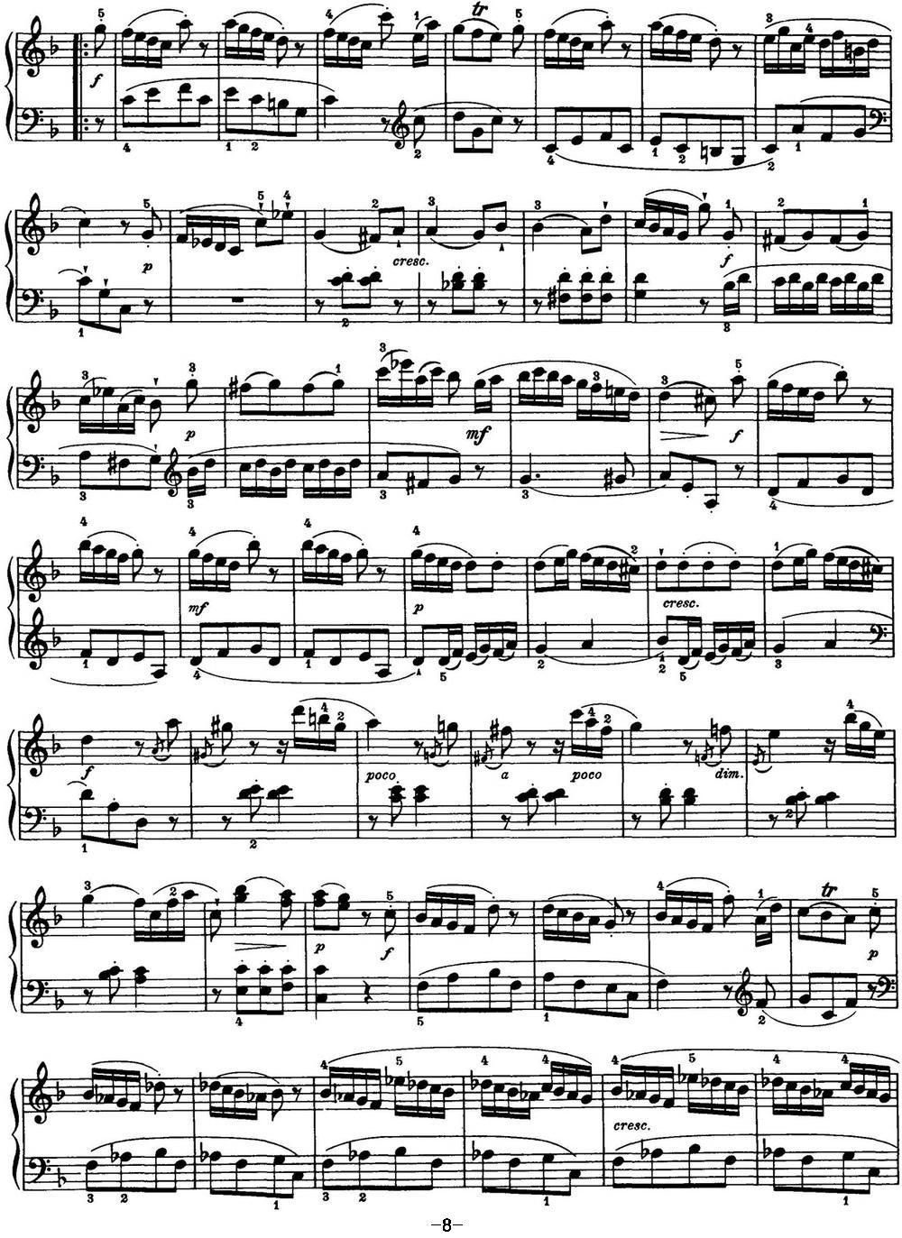 海顿 钢琴奏鸣曲 Hob XVI 47 in F major钢琴曲谱（图8）