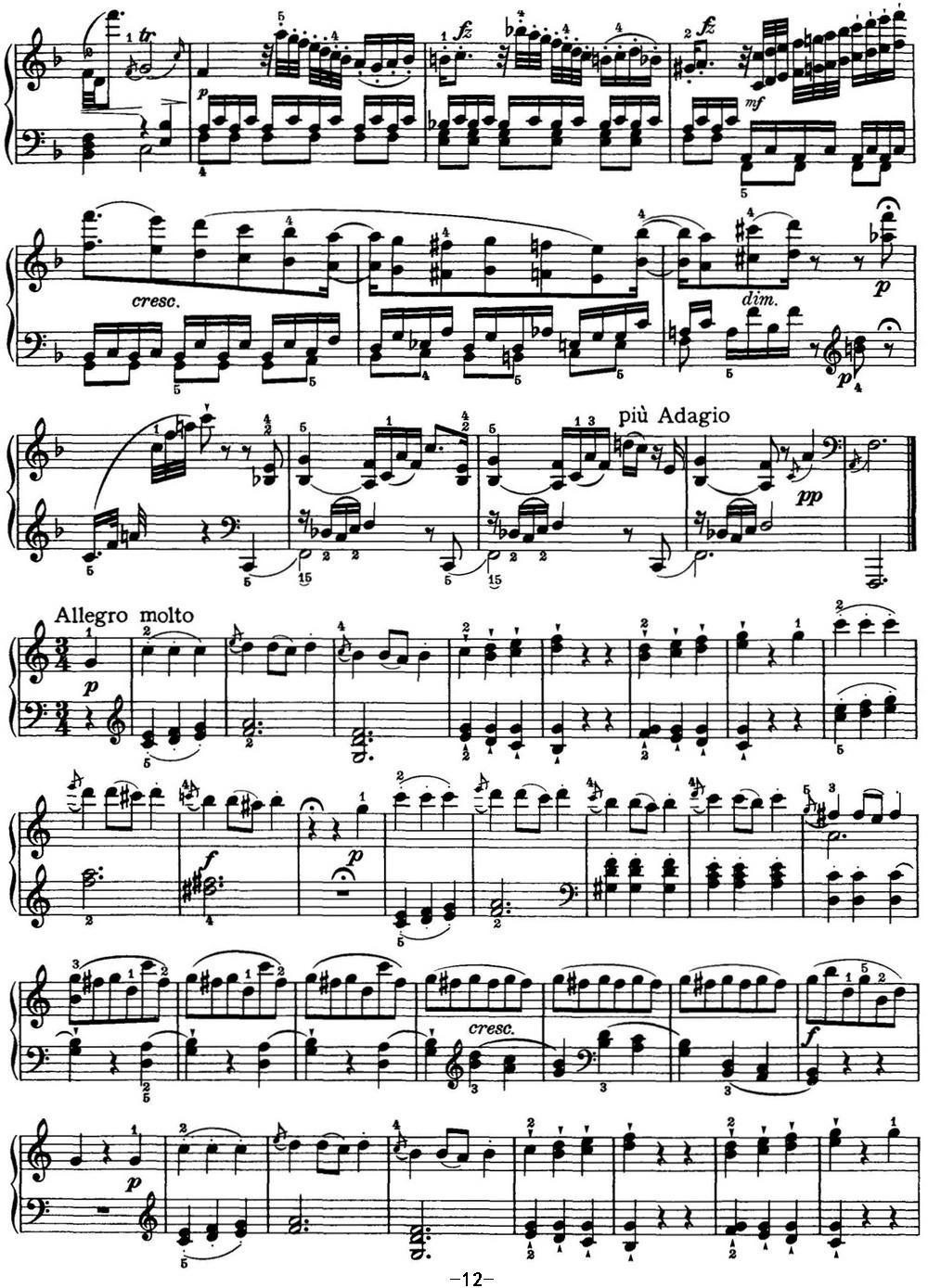 海顿 钢琴奏鸣曲 Hob XVI 50 in C major钢琴曲谱（图12）