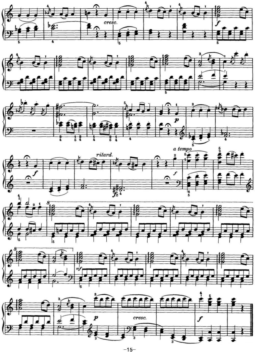 海顿 钢琴奏鸣曲 Hob XVI 50 in C major钢琴曲谱（图15）