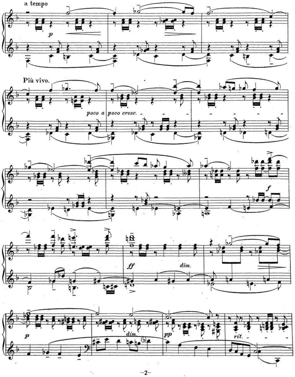 拉赫玛尼诺夫 钢琴前奏曲18 F大调 Op.32 No.7钢琴曲谱（图2）