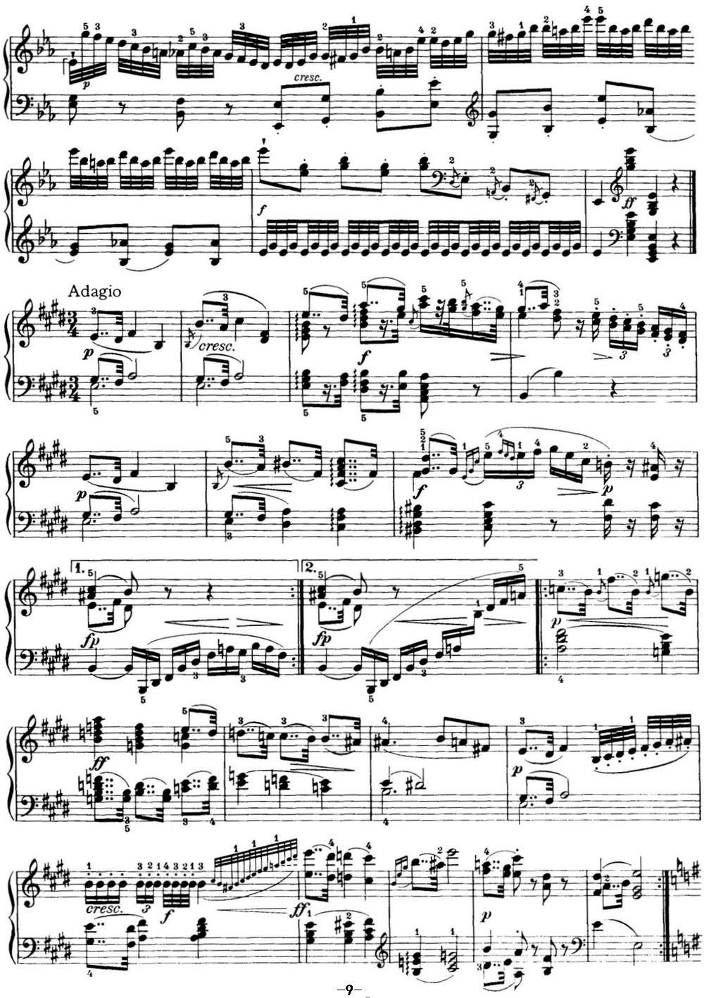 海顿 钢琴奏鸣曲 Hob XVI 52 in E-flat major钢琴曲谱（图9）