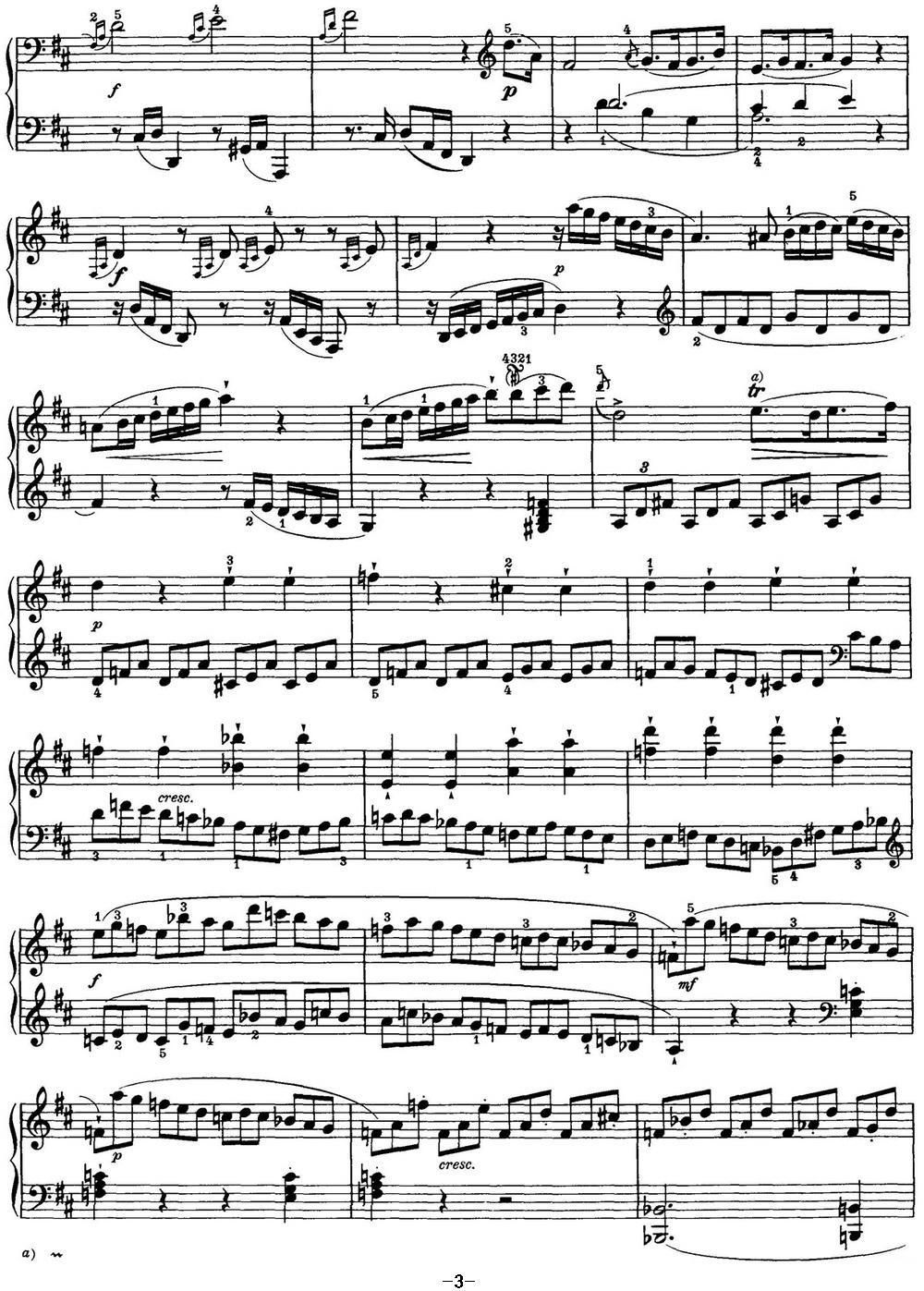 海顿 钢琴奏鸣曲 Hob XVI 51 in D major钢琴曲谱（图3）