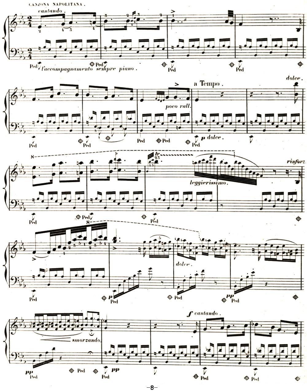 李斯特 旅游岁月 第二集遗补 威尼斯和拿波里 S.162 No.3 塔兰泰拉舞曲钢琴曲谱（图8）
