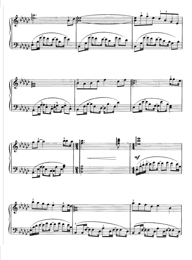 雪中莲钢琴曲谱（图2）