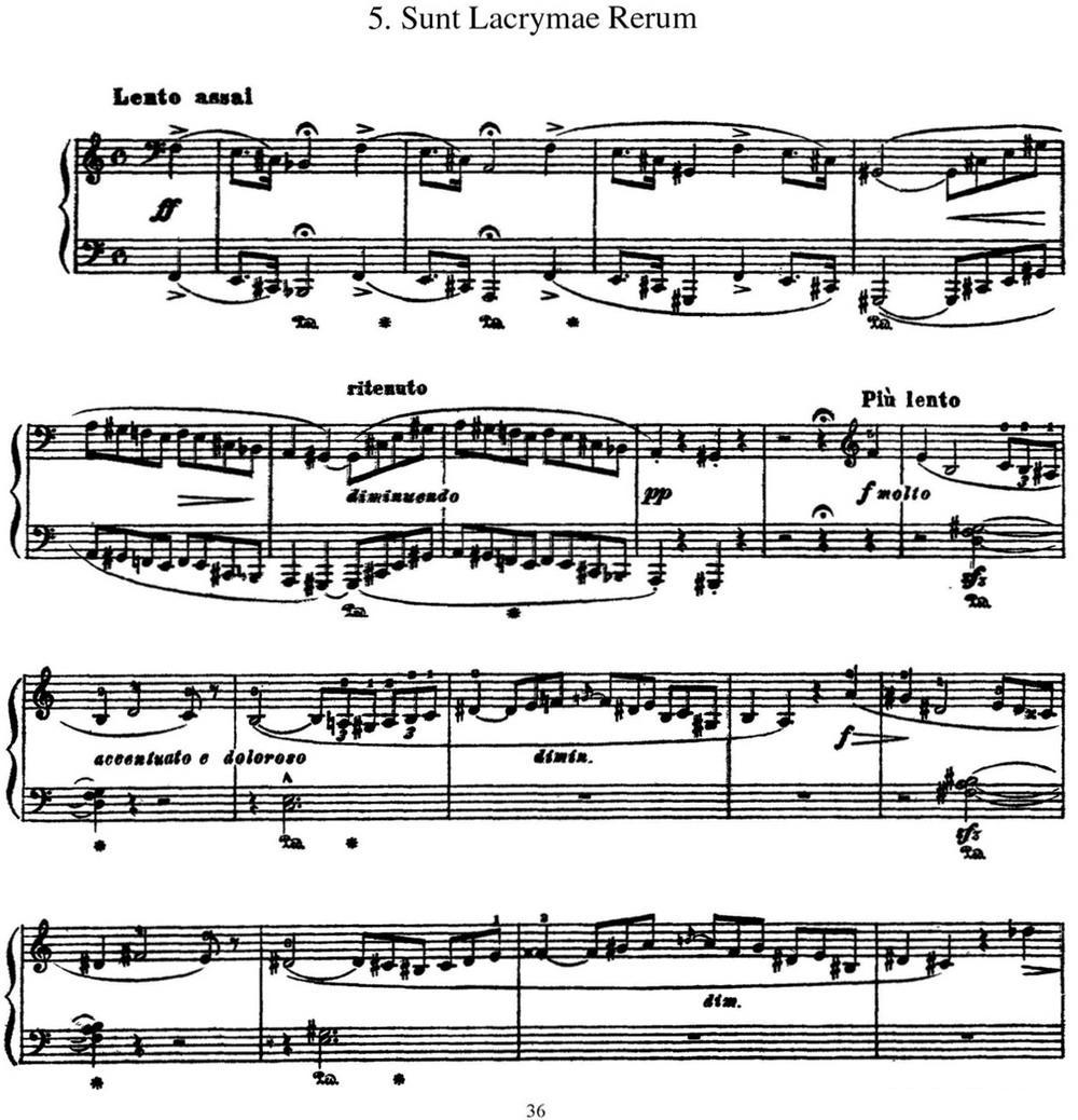 李斯特 旅游岁月 第三集 S.163 No.5 悲歌钢琴曲谱（图1）