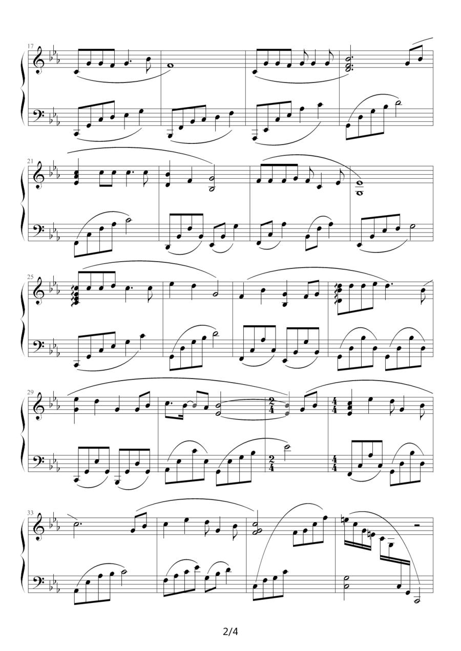 Princess Mononoke钢琴曲谱（图2）