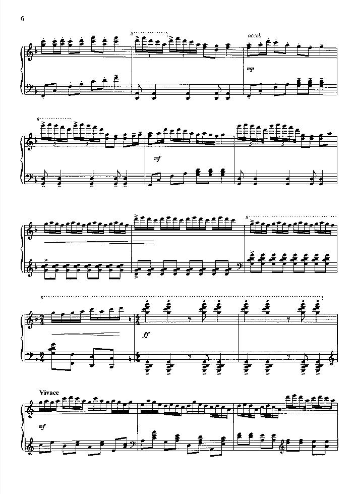 秧歌舞钢琴曲谱（图6）