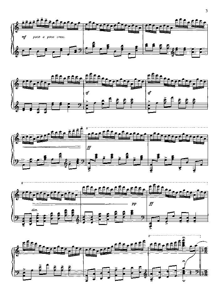 秧歌舞钢琴曲谱（图3）