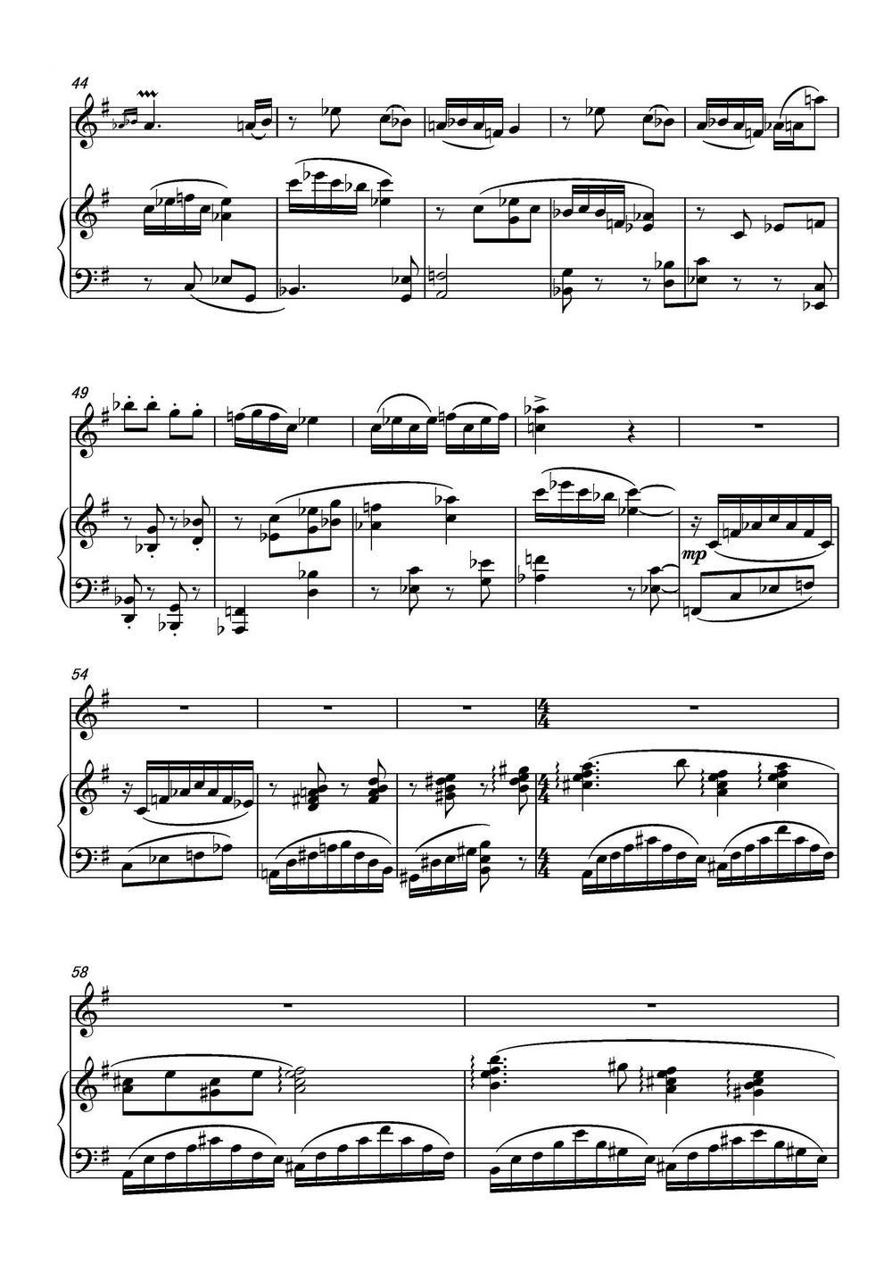 乡愁·乡韵（小提琴与钢琴）钢琴曲谱（图4）