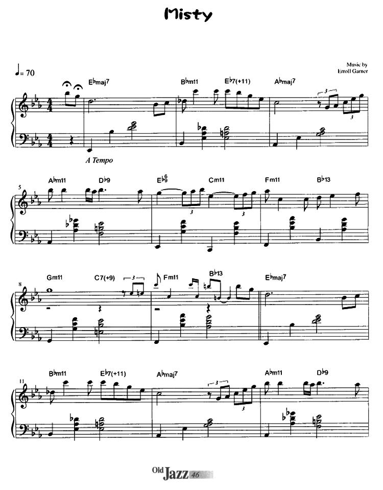 Misty钢琴曲谱（图1）