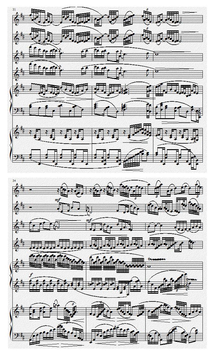 巴蜀风华情（二胡与双钢琴）钢琴曲谱（图6）