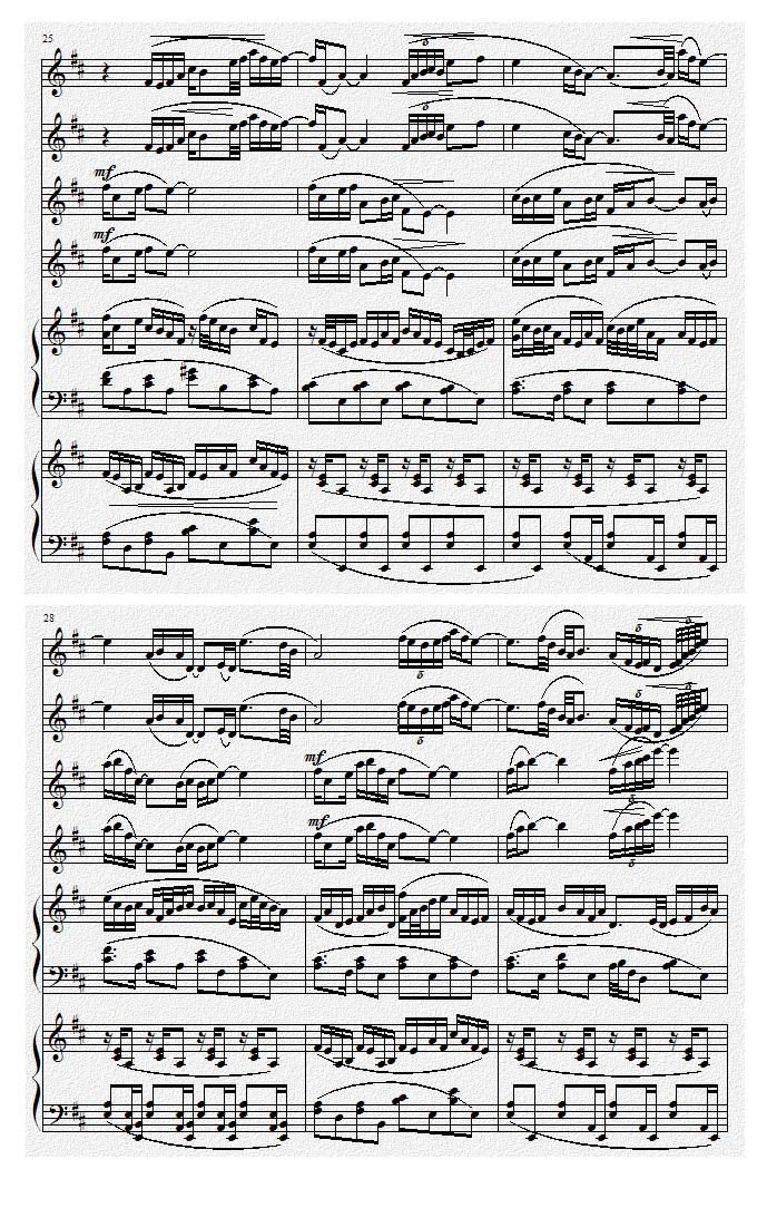 巴蜀风华情（二胡与双钢琴）钢琴曲谱（图5）