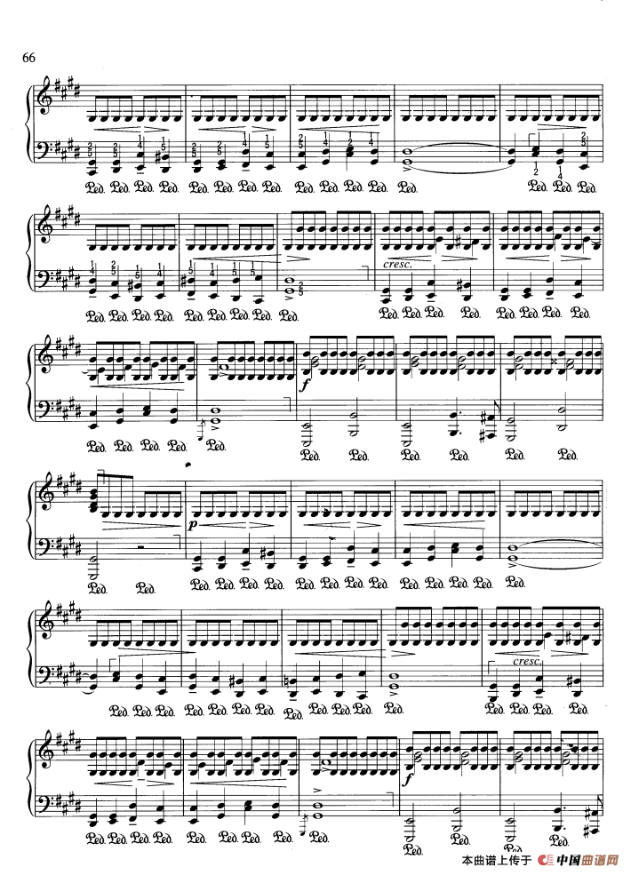 雨点前奏曲（降D大调）钢琴曲谱（图2）