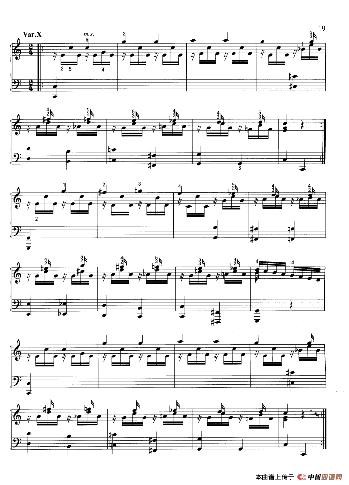 “星星”变奏曲钢琴曲谱（图8）