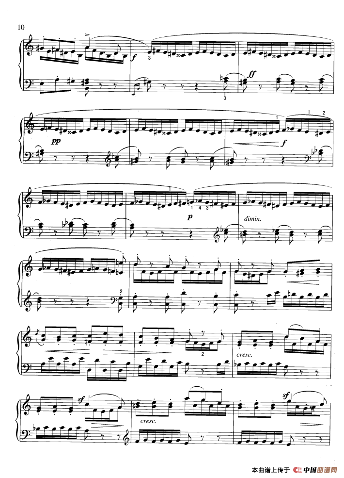 纺纱曲（门德尔松作曲版）钢琴曲谱（图4）