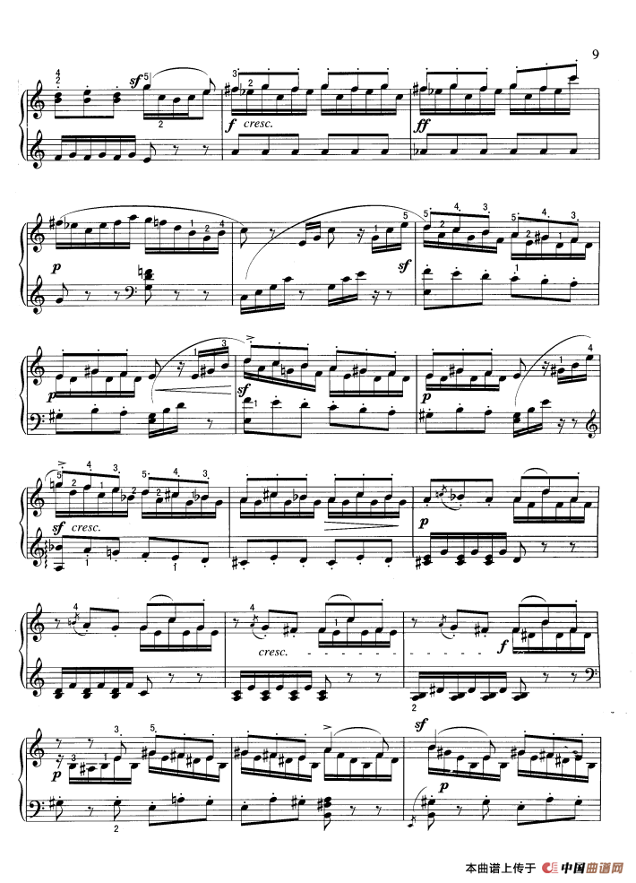 纺纱曲（门德尔松作曲版）钢琴曲谱（图3）