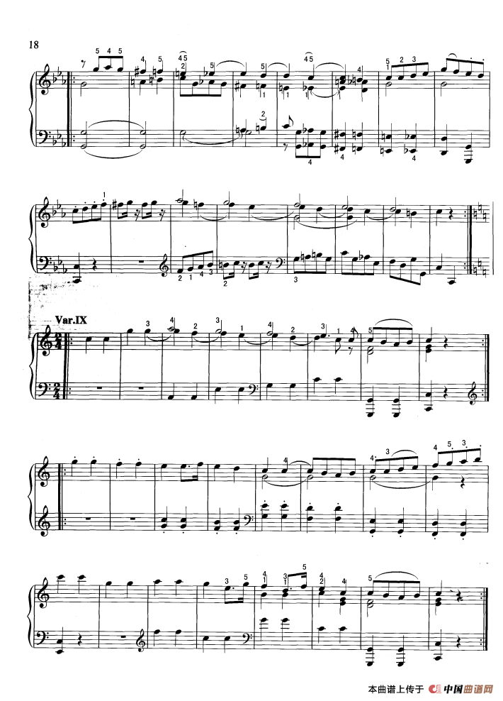 “星星”变奏曲钢琴曲谱（图7）