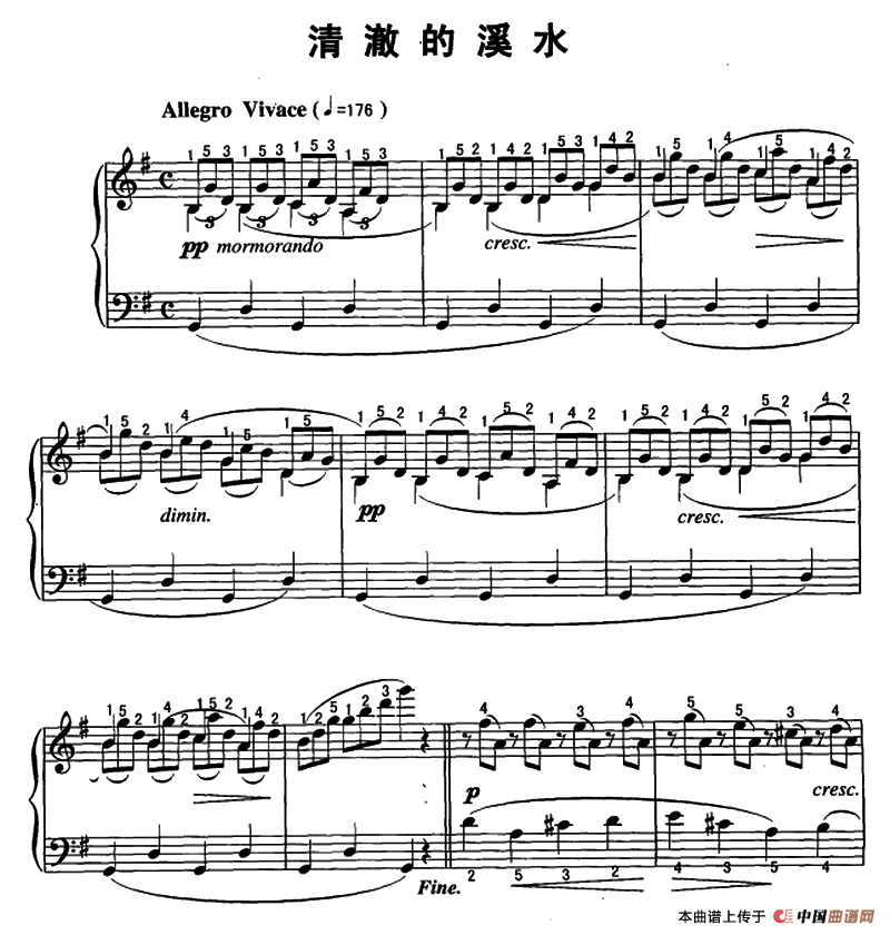 清澈的溪水钢琴曲谱（图1）