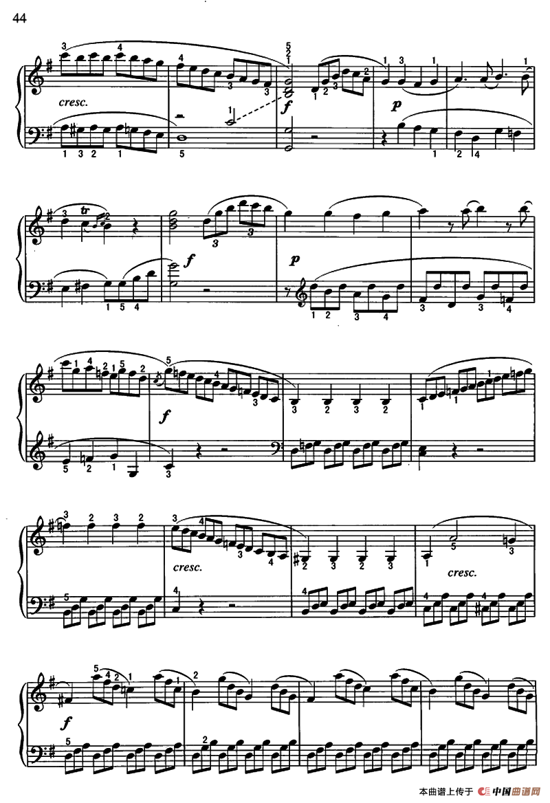 贝多芬G大调小奏鸣曲第一乐章（Op.49.No.2）钢琴曲谱（图4）
