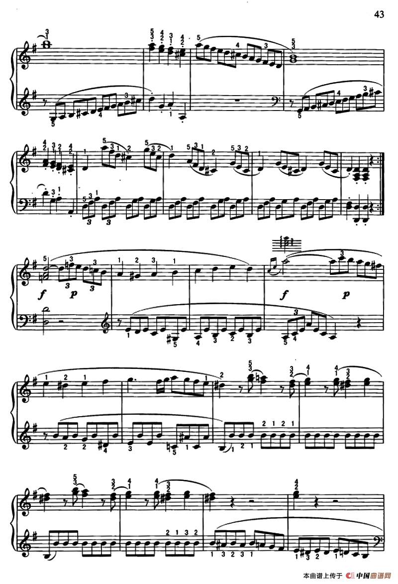 贝多芬G大调小奏鸣曲第一乐章（Op.49.No.2）钢琴曲谱（图3）
