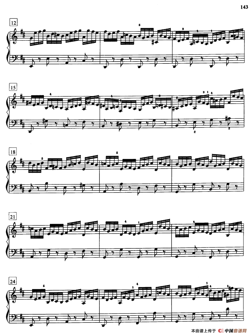 前奏曲与赋格（《平均律》1.No.5）钢琴曲谱（图2）