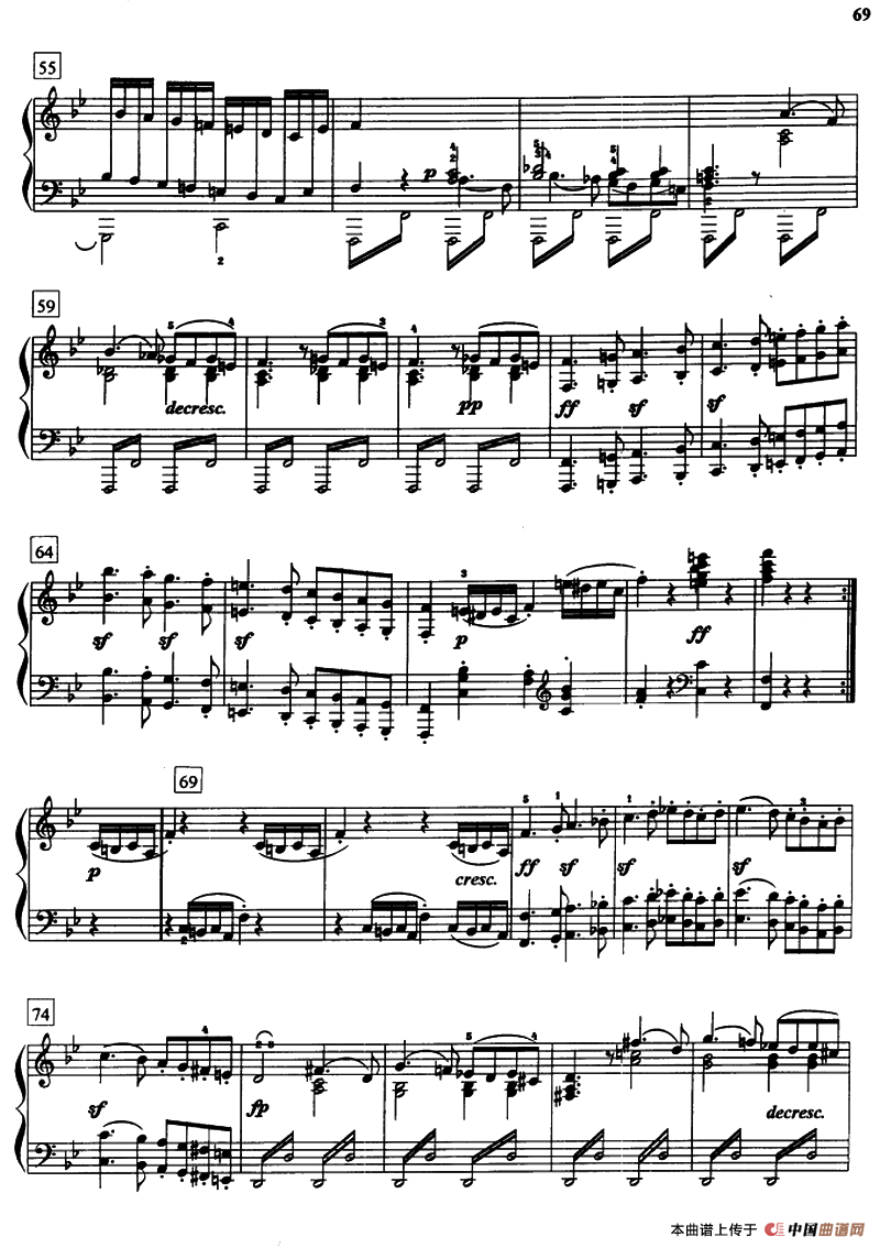 bB大调奏鸣曲Op.22（第一乐章）钢琴曲谱（图4）