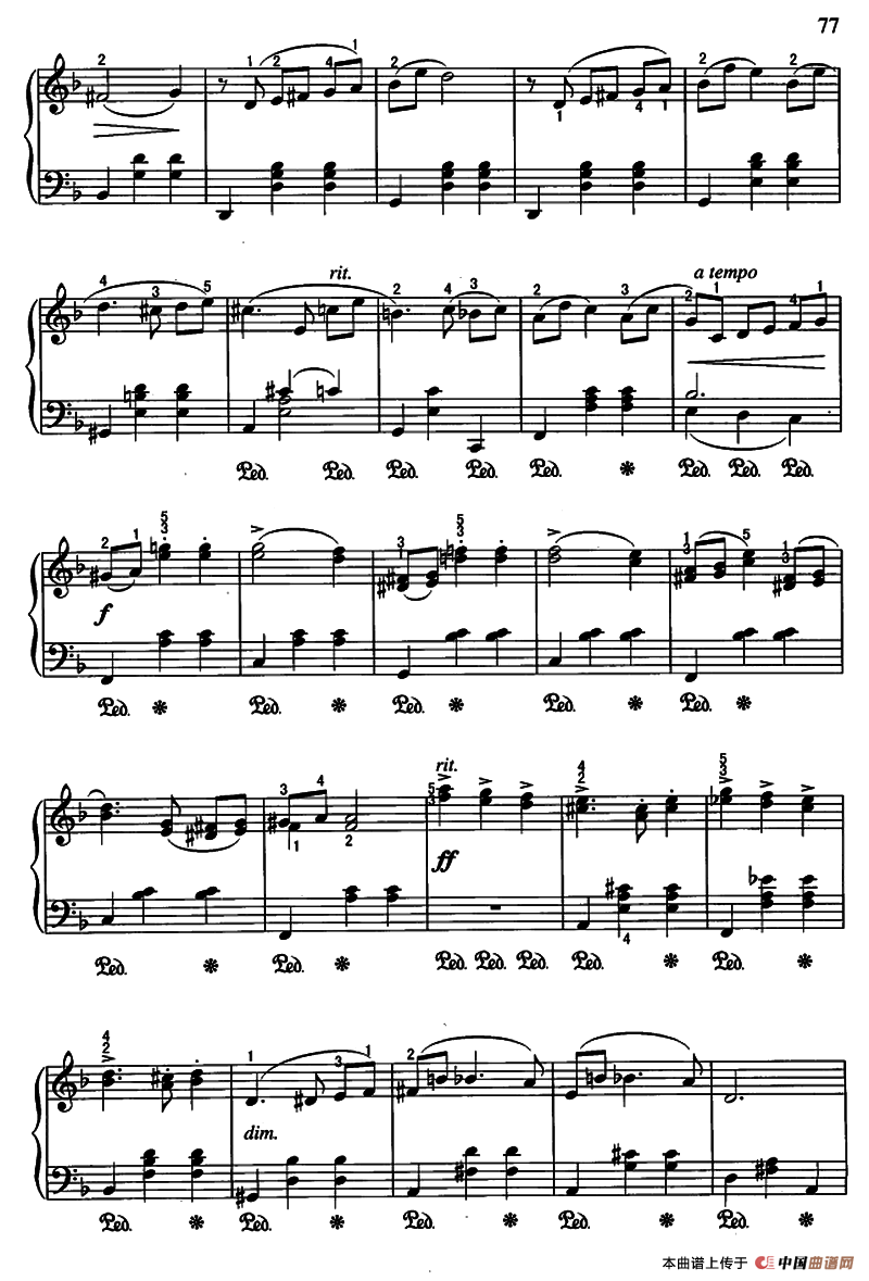 抒情圆舞曲钢琴曲谱（图2）