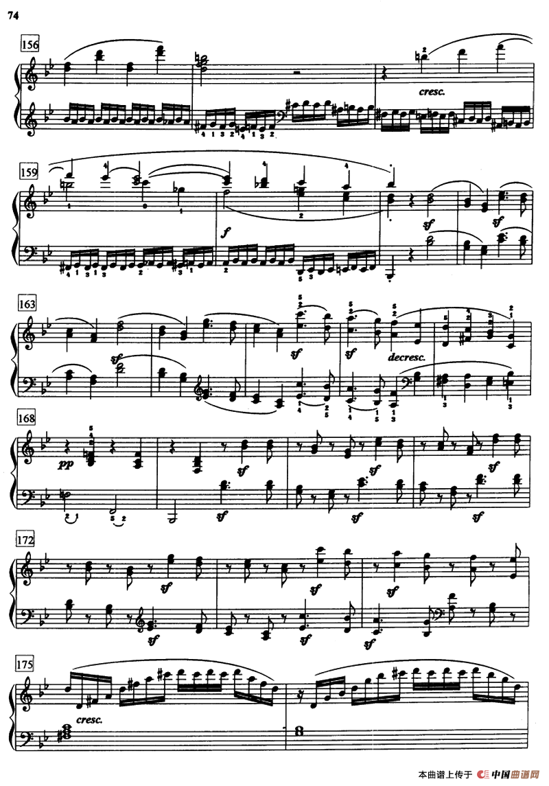 bB大调奏鸣曲Op.22（第一乐章）钢琴曲谱（图9）