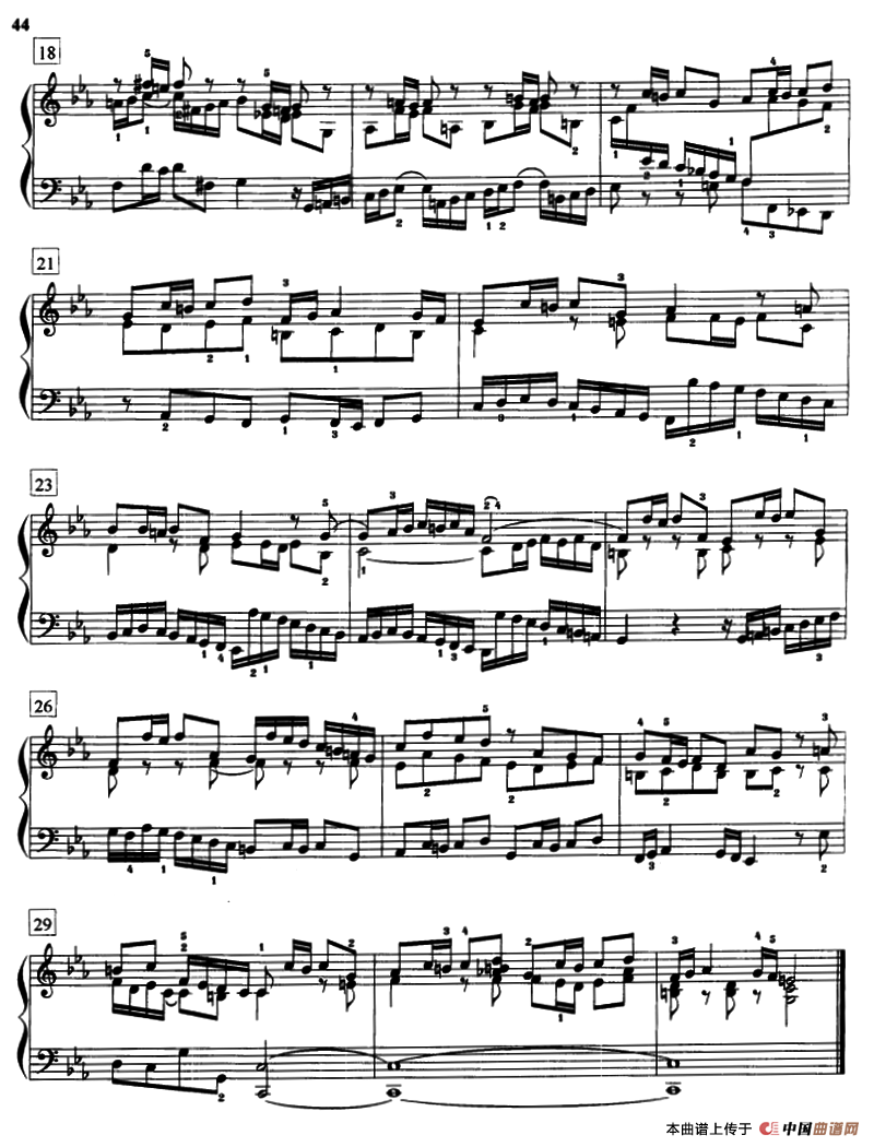 前奏曲与赋格（《平均律》1.No.2）钢琴曲谱（图5）