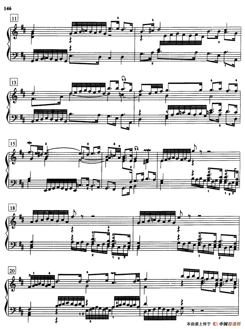 前奏曲与赋格（《平均律》1.No.5）钢琴曲谱（图5）
