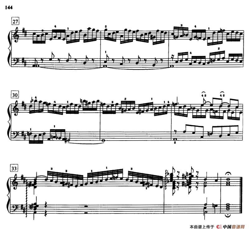 前奏曲与赋格（《平均律》1.No.5）钢琴曲谱（图3）