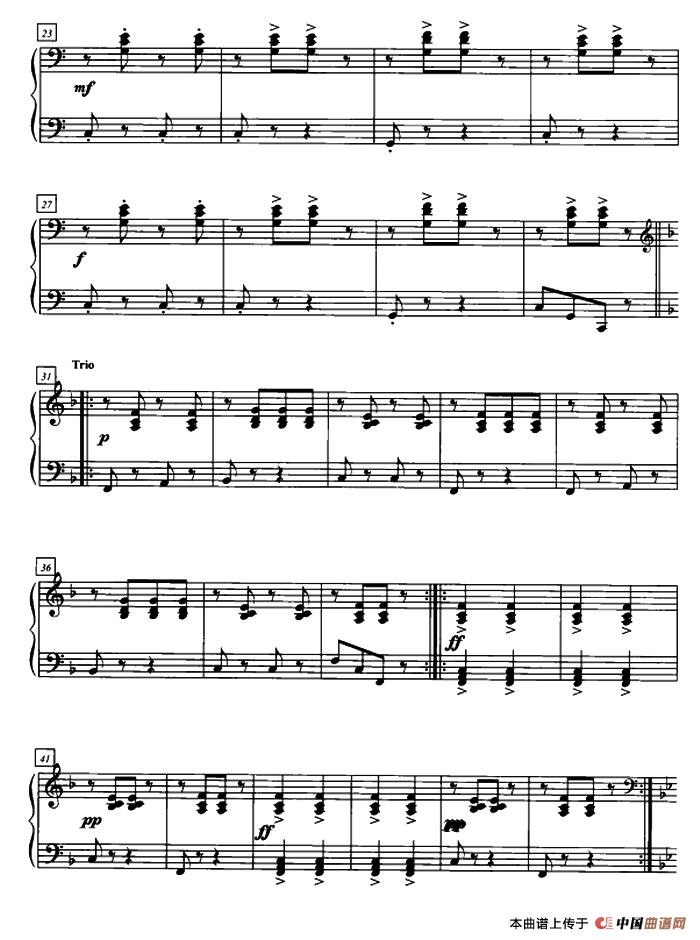 捷克波尔卡舞曲（四手联弹、第二钢琴）钢琴曲谱（图2）